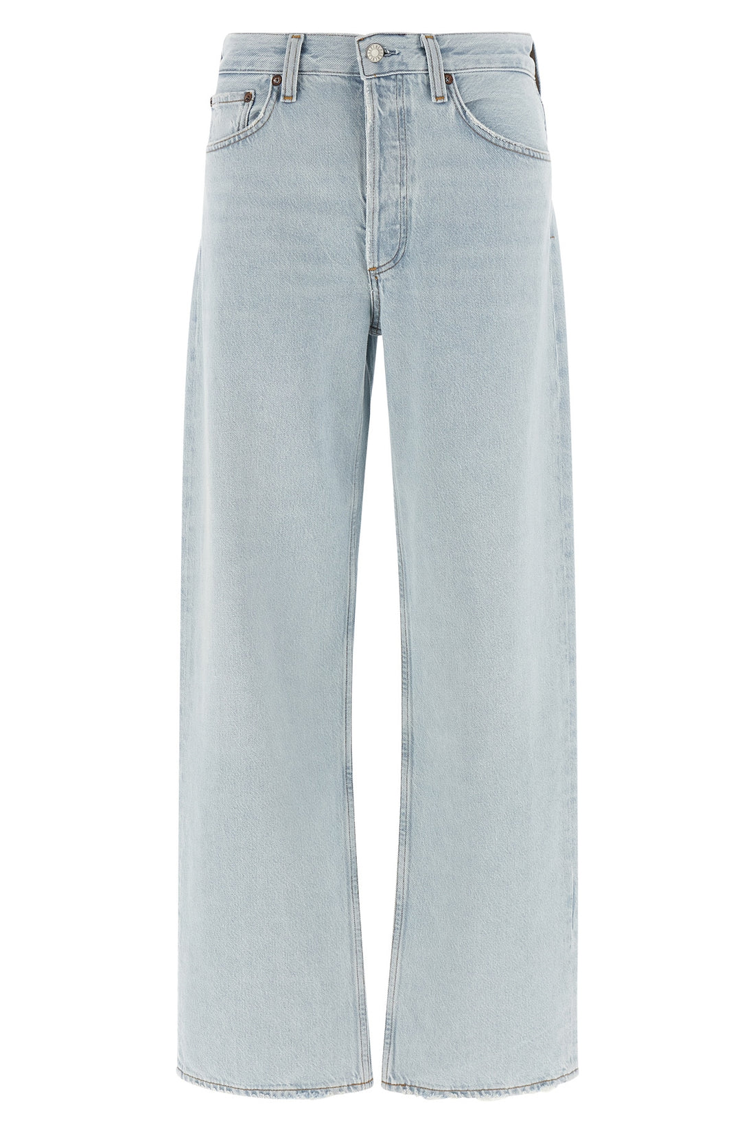 AGOLDE 27 arc jeans in non-stretch regenerative cotton denim and very light in a light i