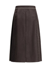 BURBERRY 8 sunflower pleated silk skirt