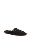 shearling ballerinas with precious bar