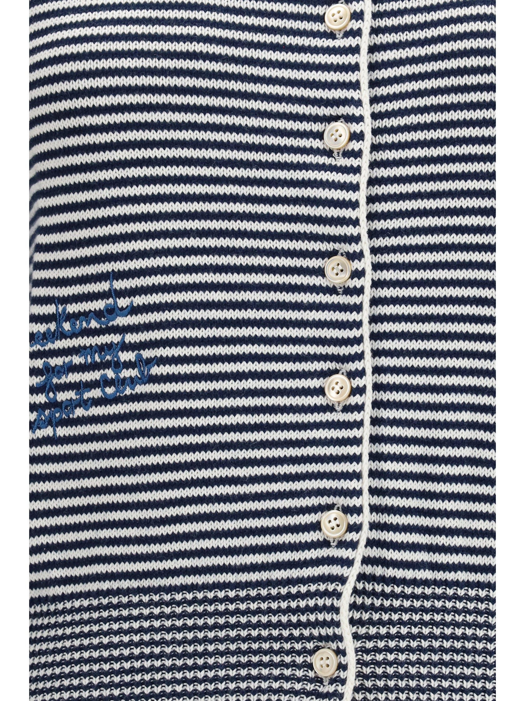 cotton knit cardigan with intarsia