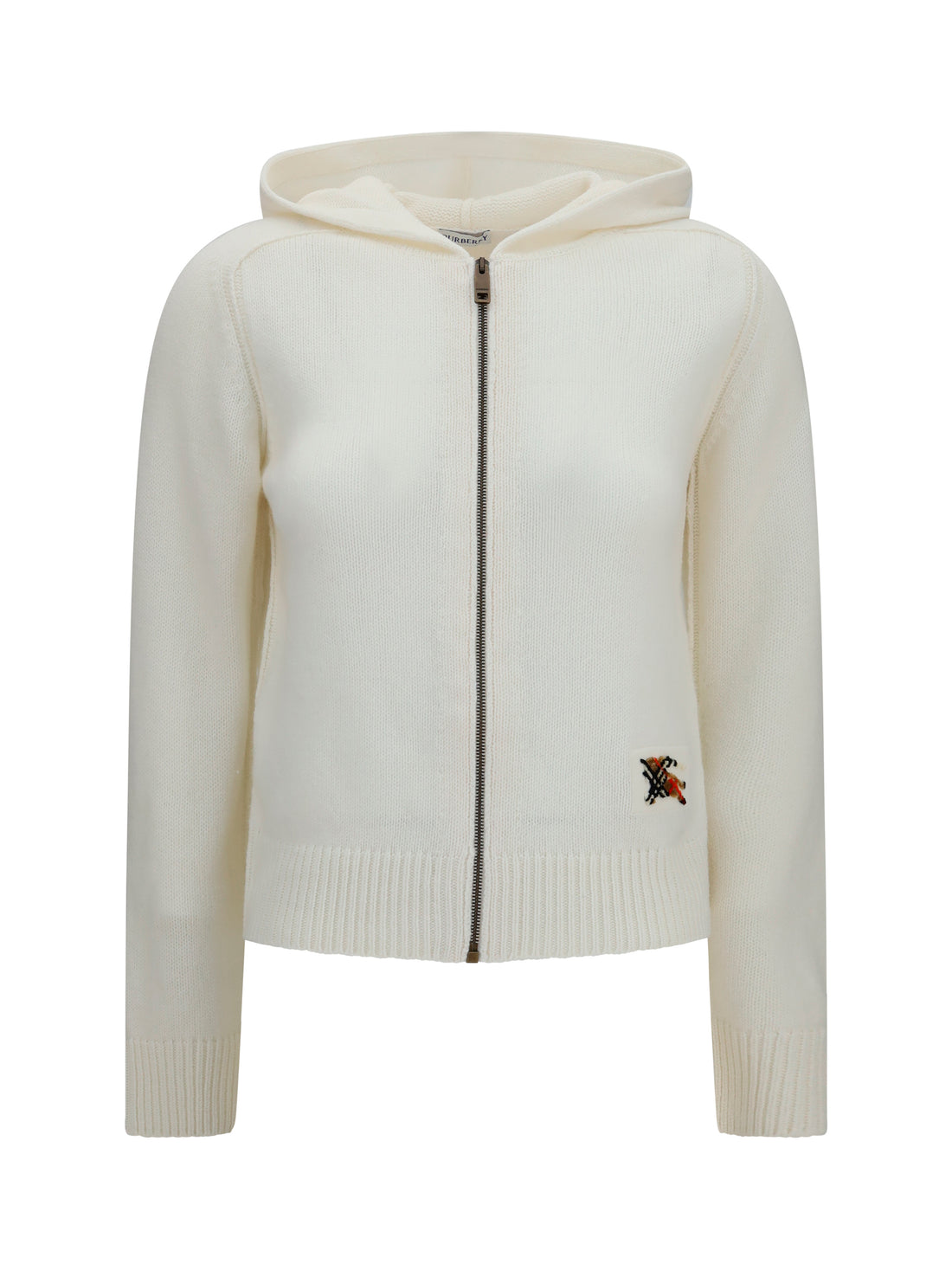 BURBERRY L wool hooded cardigan