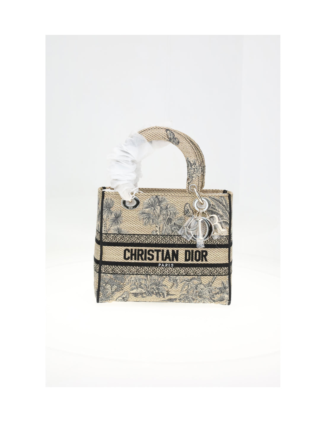 DIOR OS lady dior m embroidery palm rafia