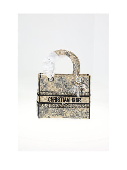 DIOR OS lady dior m embroidery palm rafia