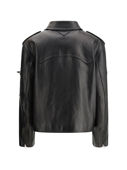 PRADA 40 biker leather jacket