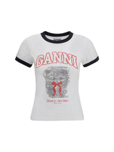 GANNI L cropped kitty t-shirt 