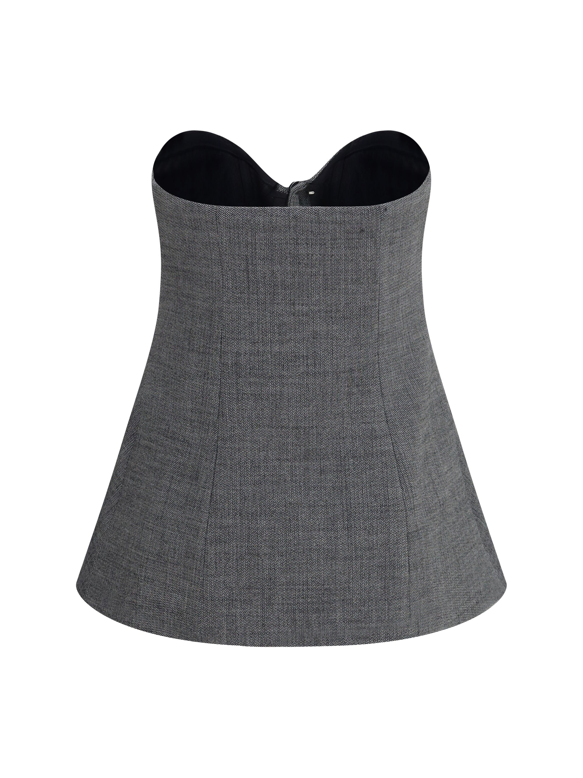 asymmetrical wool corset