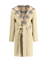 BURBERRY 6 reversible wool robe coat