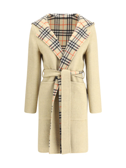 BURBERRY 6 reversible wool robe coat