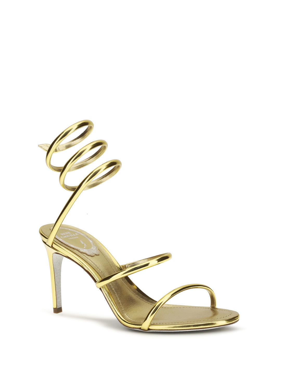 RENE CAOVILLA 36 metallic cleo sandals in leather