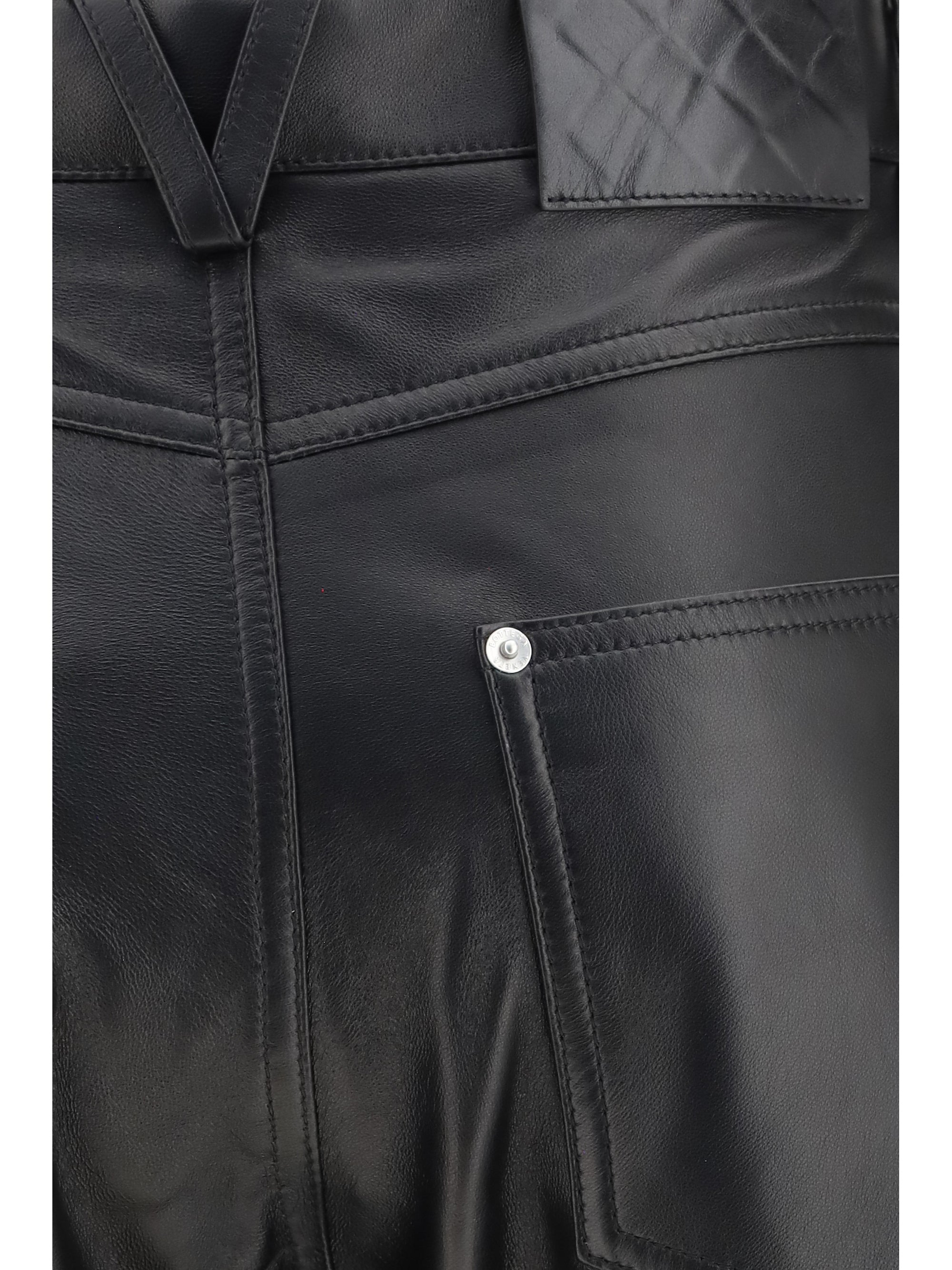 glossy leather flared pants
