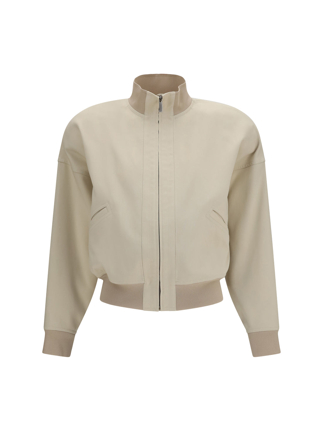 GUCCI 38 zip bomber jacket in silk poplin