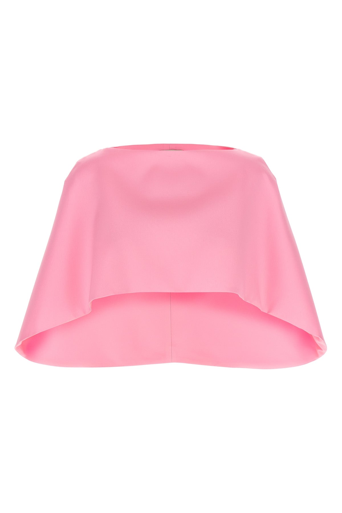the alberta ferretti cape redefines the volumes of light outerwear through a cro