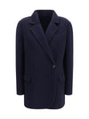 single-breasted wool and cashmere jacket