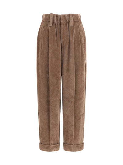 elasticated viscose and cashmere pants