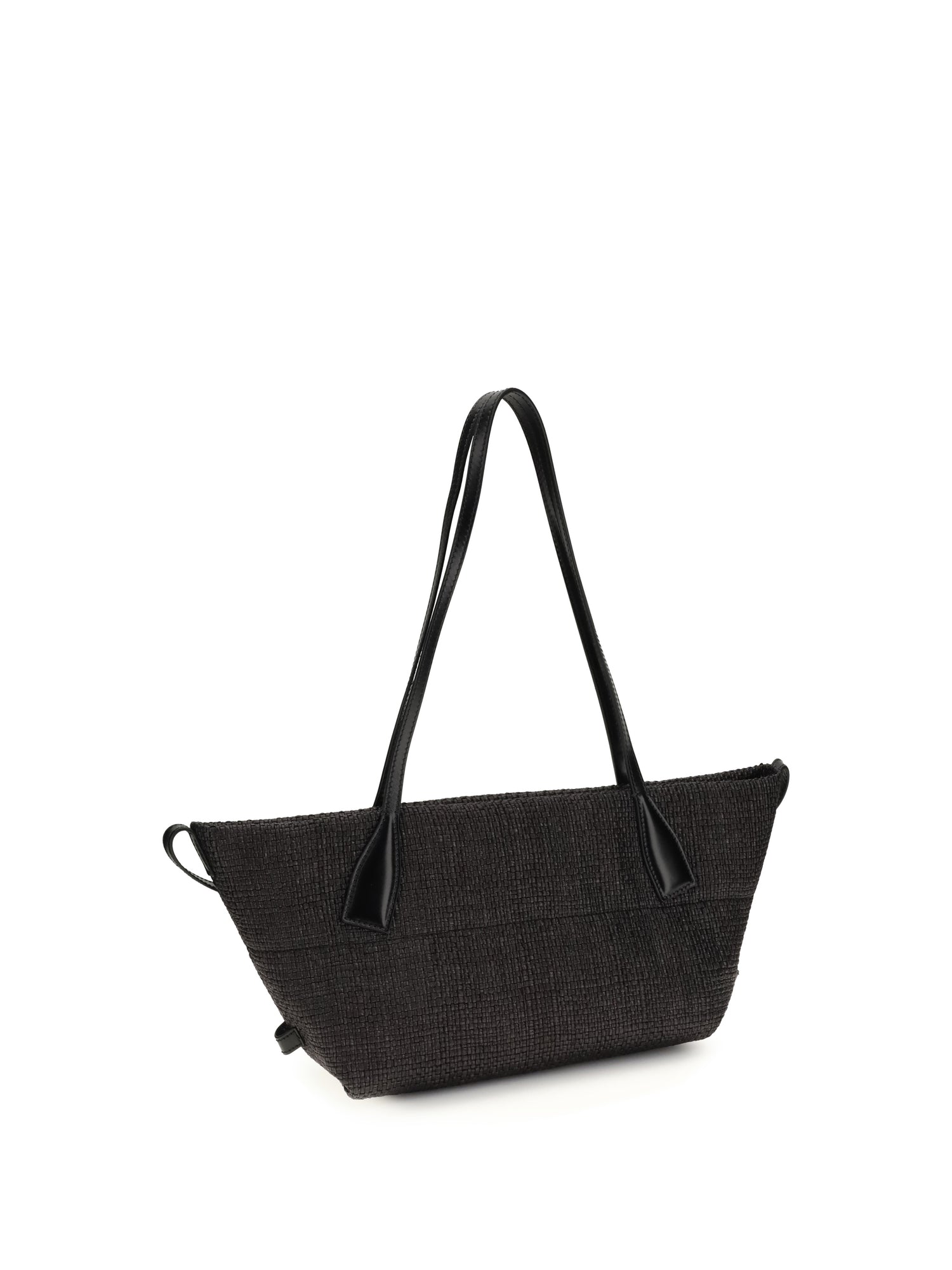 BALMAIN OS calfskin and raffia track shoulder bag