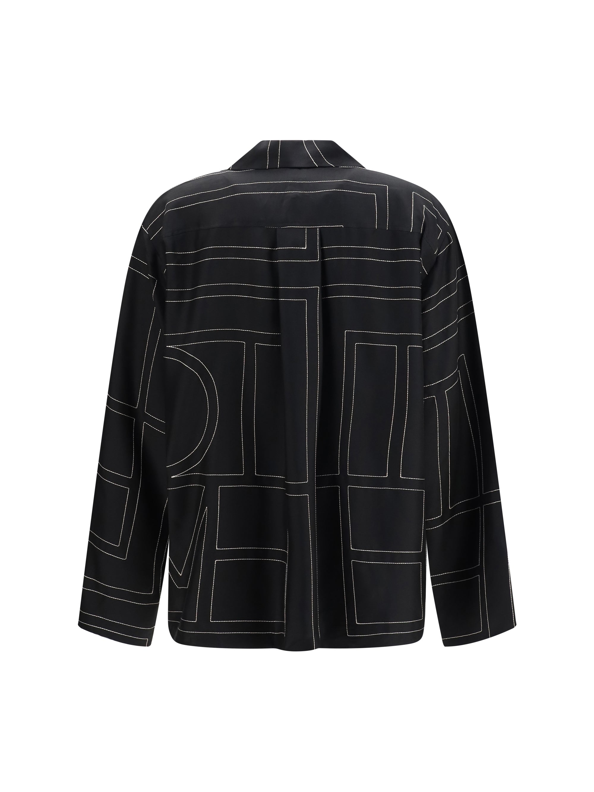 silk shirt with all-over monogram
