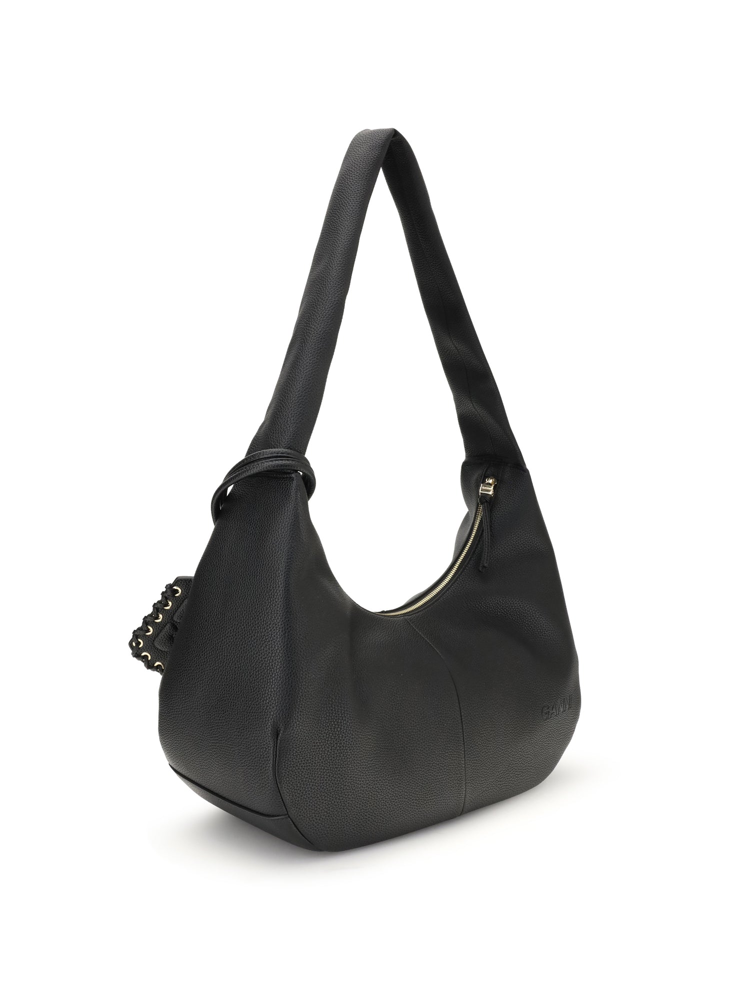 GANNI OS leather hobo shoulder bag