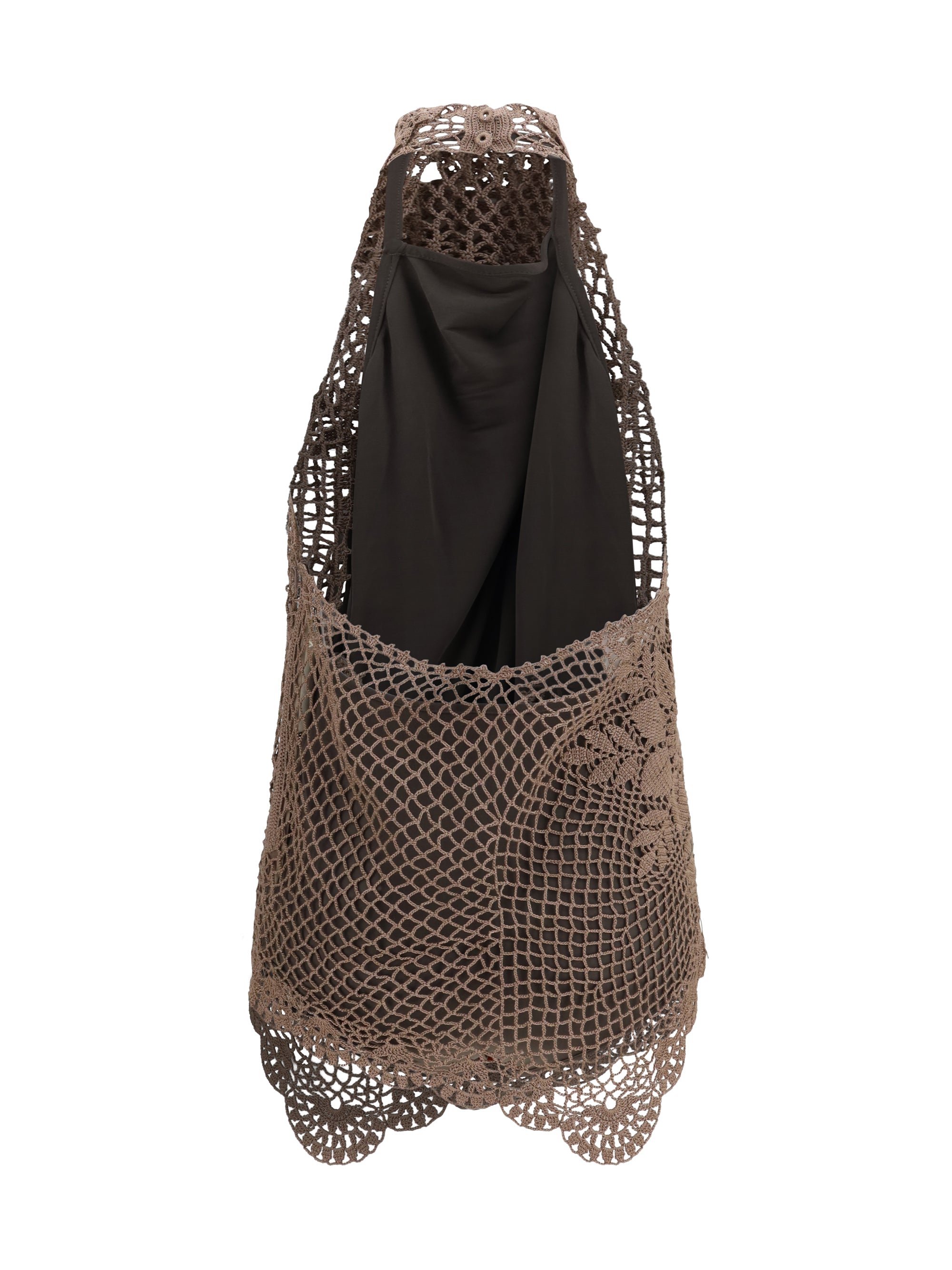 crochet lace high-neck top