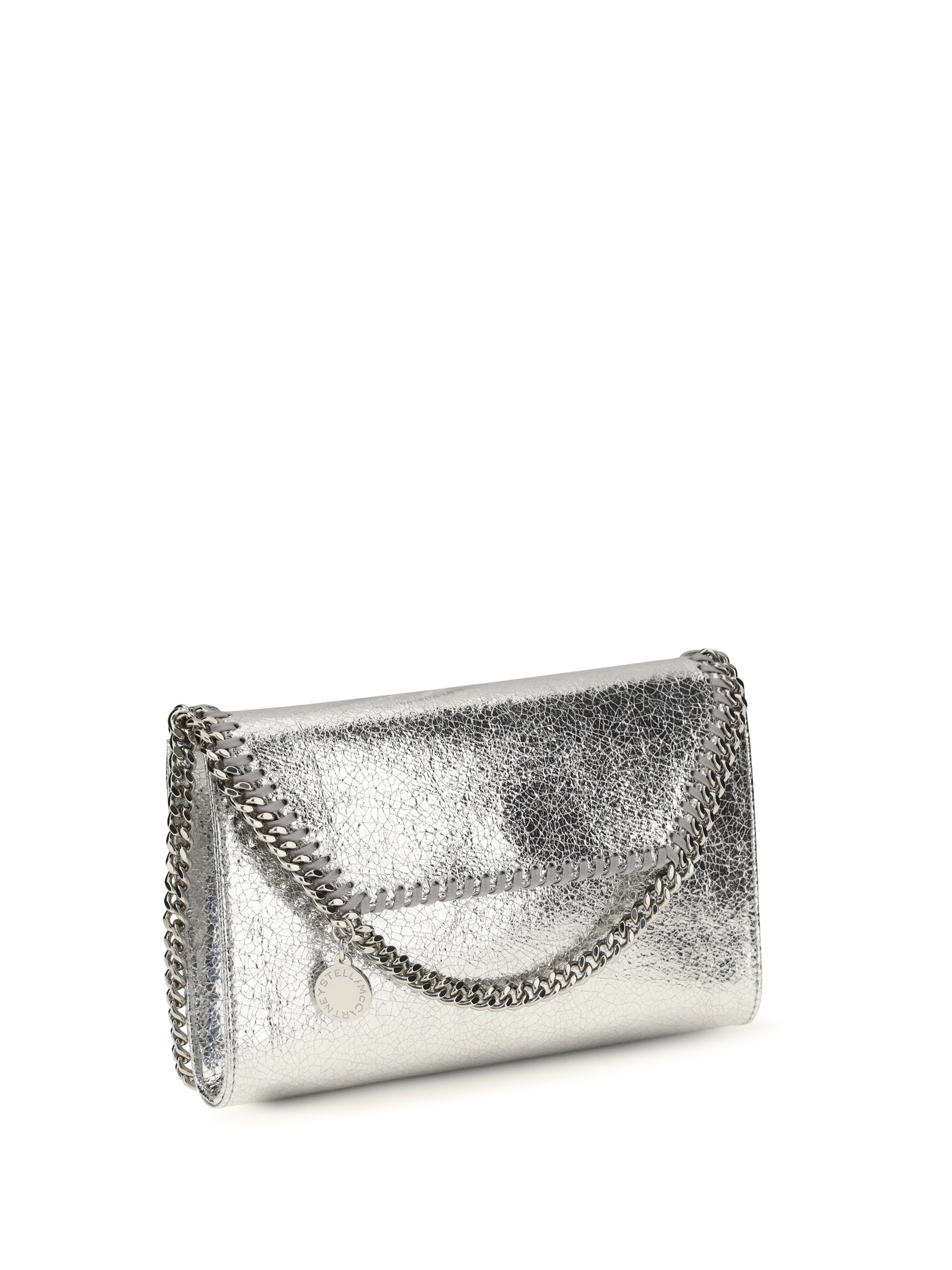 falabella metallic fabric shoulder bag