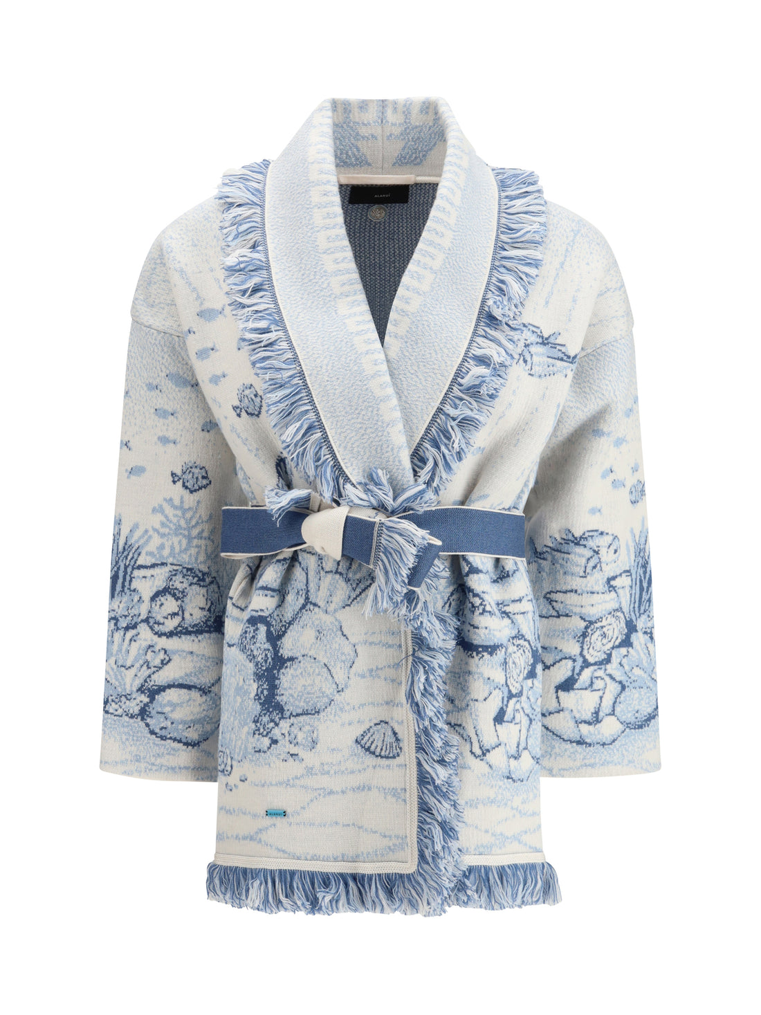 ALAIA S deep in the ocean cardigan in wool blend 