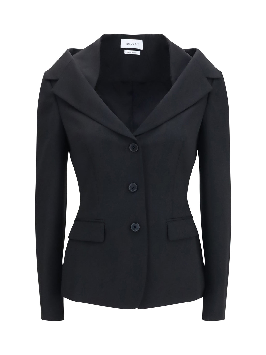 ALEXANDER MCQUEEN 42 structured off-shoulder jacket with harness details