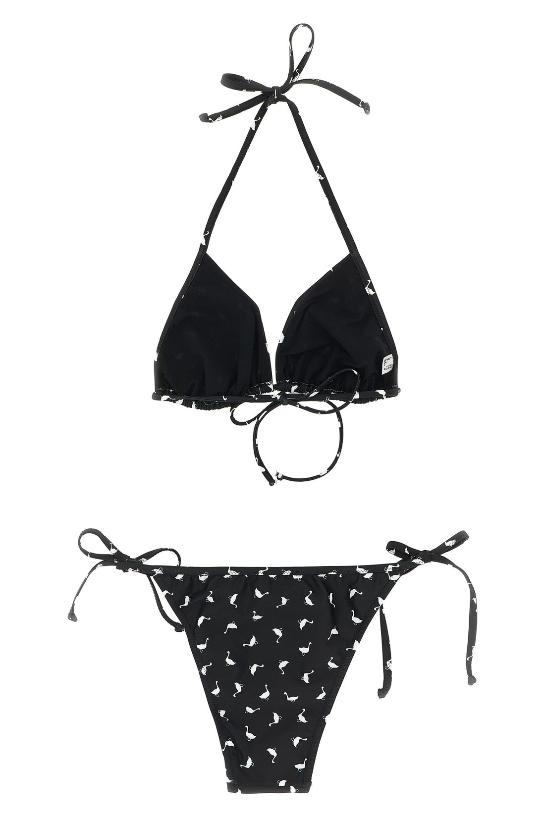 MOSCHINO 38 all-over goose print lycra bikini