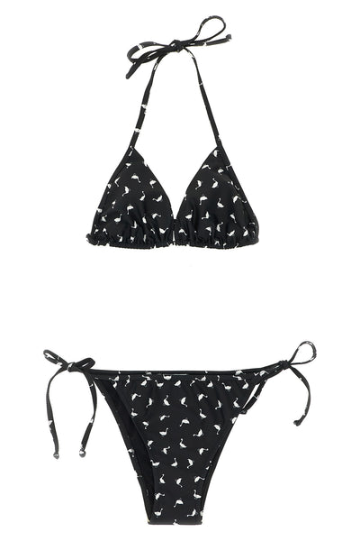 all-over goose print lycra bikini