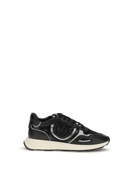 PINKO 36 leather zoe sneakers with mesh inserts