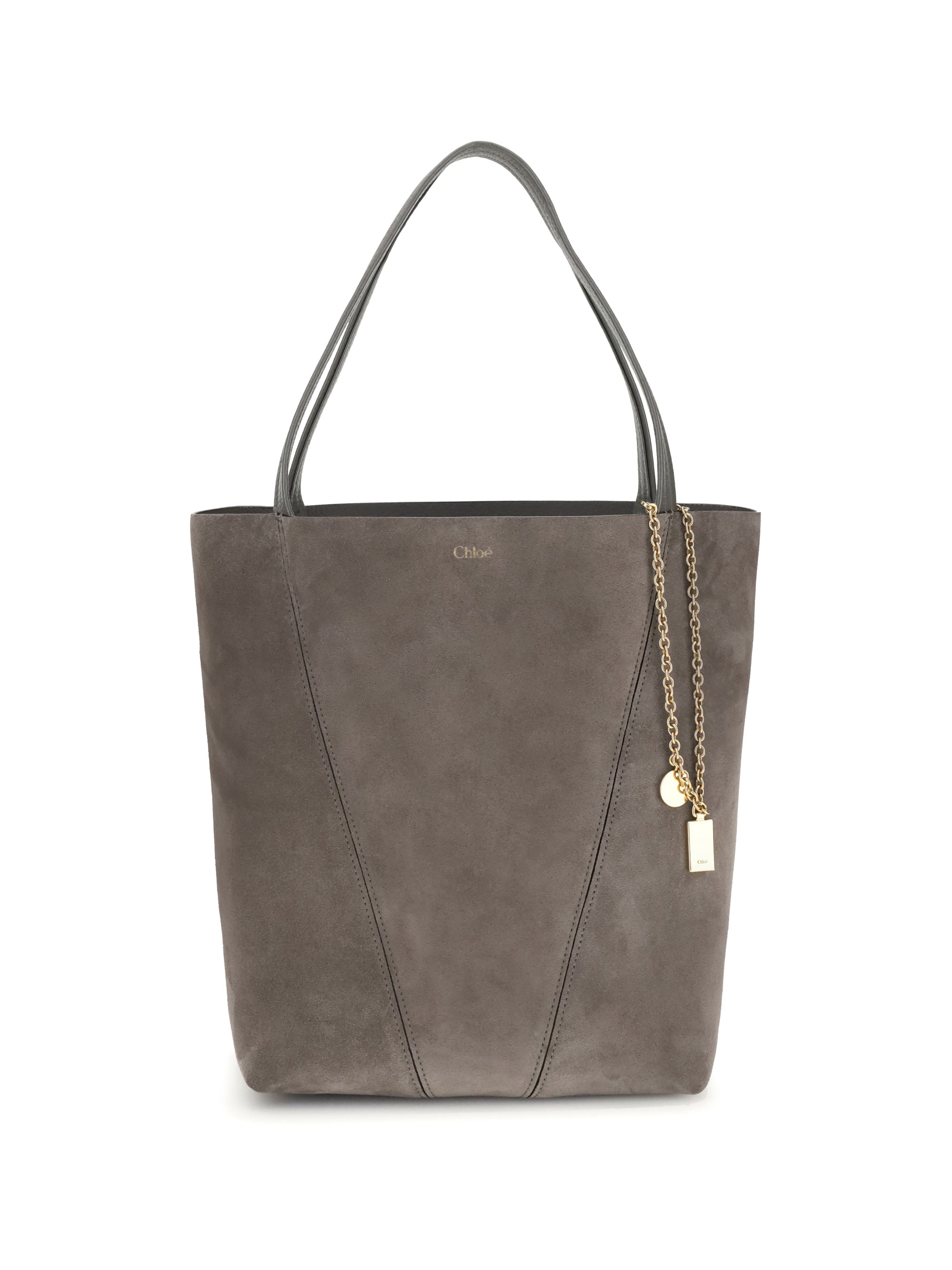 suede spin tote bag