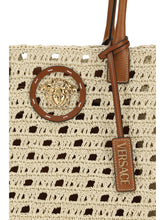 VERSACE OS tote fabric calf letaher