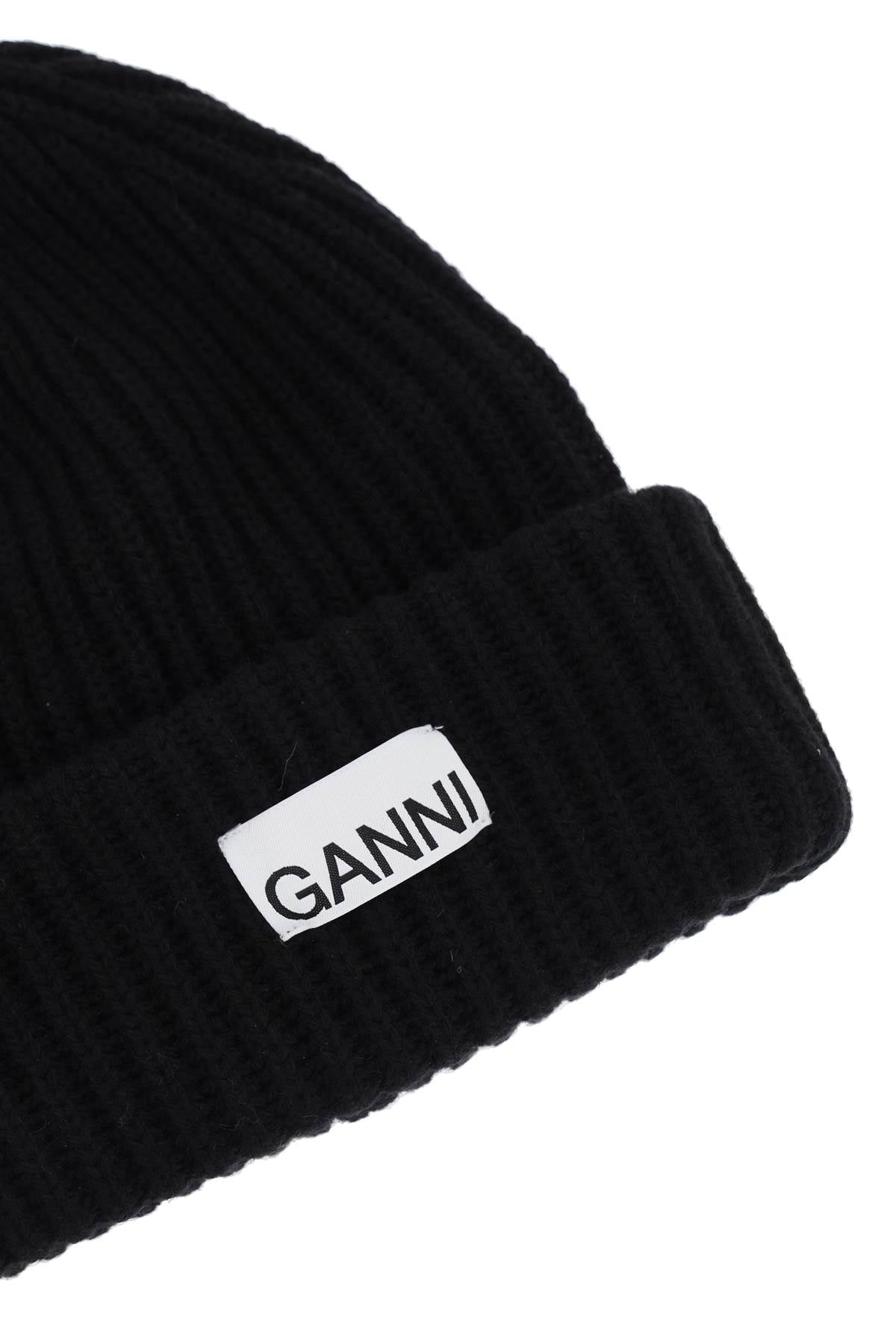 beanie hat with logo patch