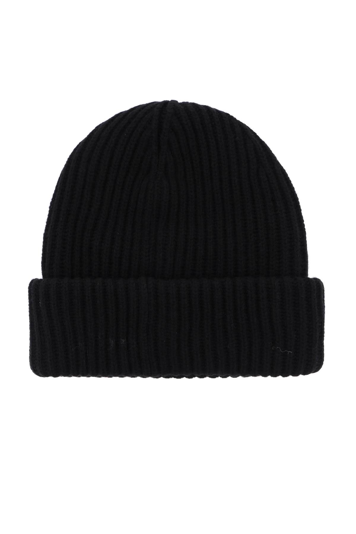 beanie hat with logo patch