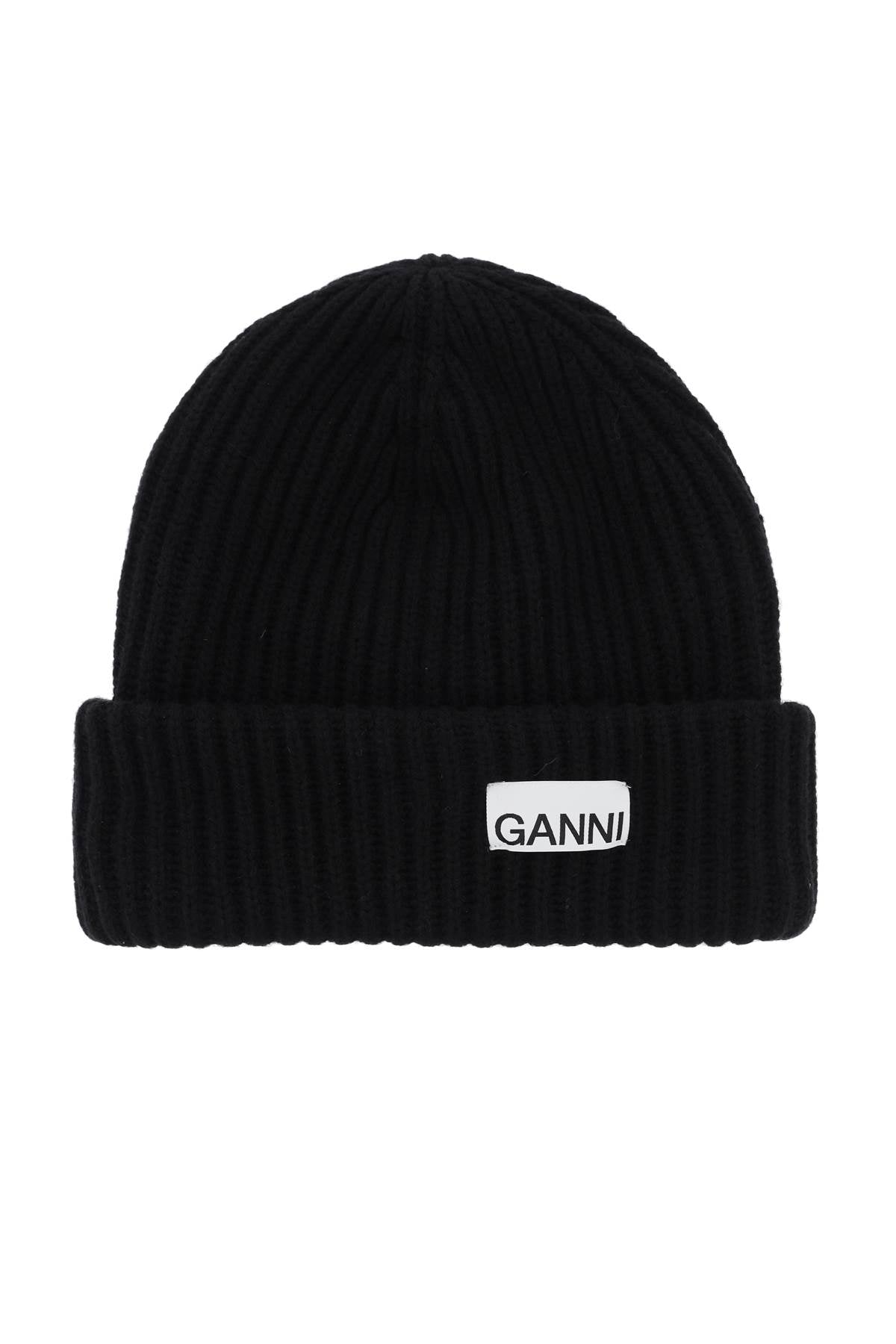 beanie hat with logo patch