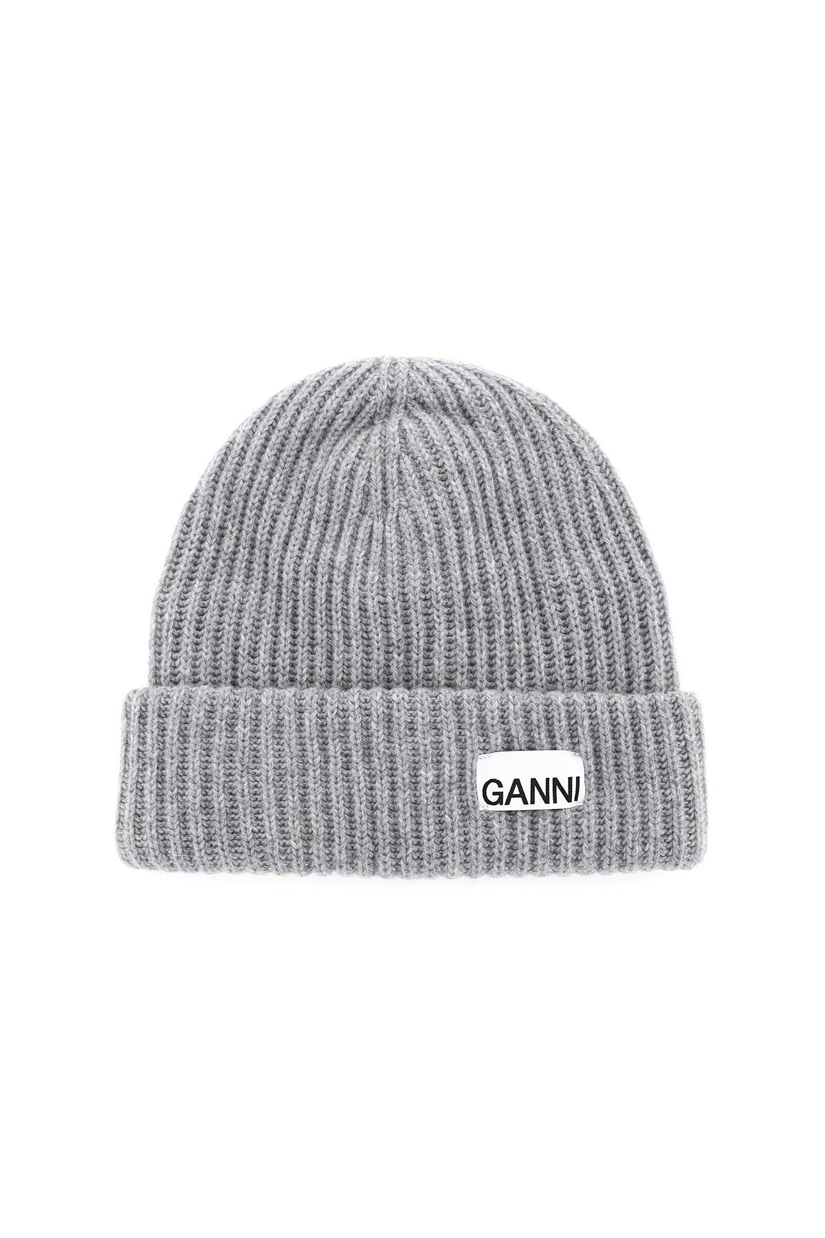 beanie hat with logo patch