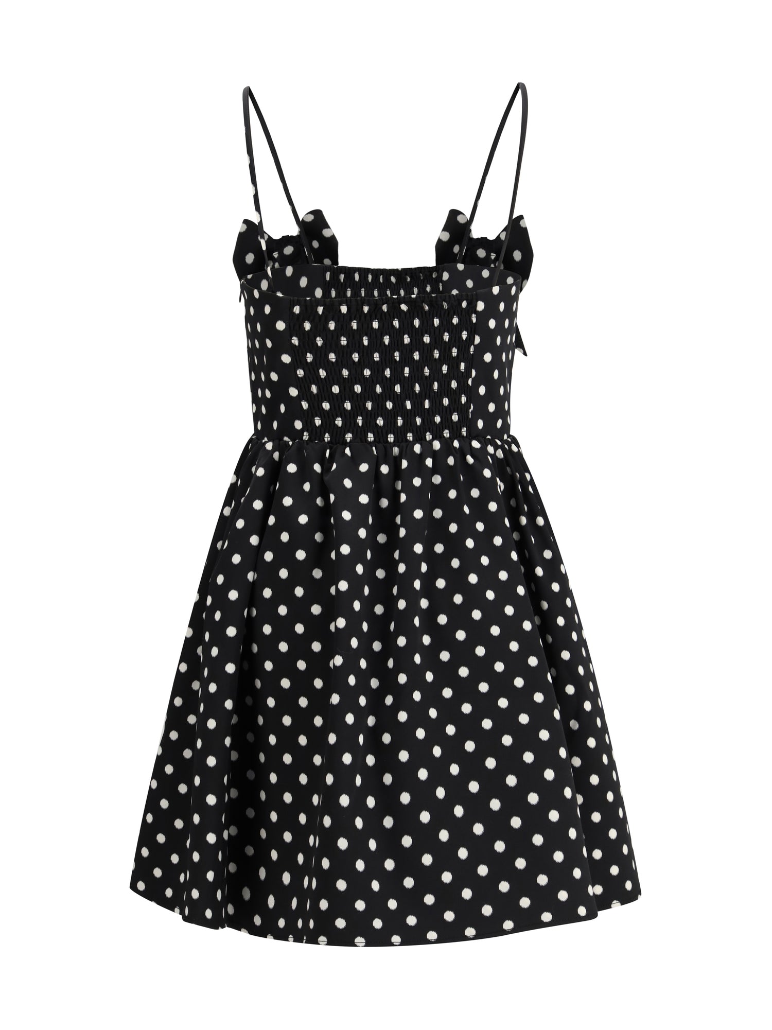 GANNI 36 polka-dot satin mini dress