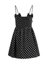 polka-dot satin mini dress