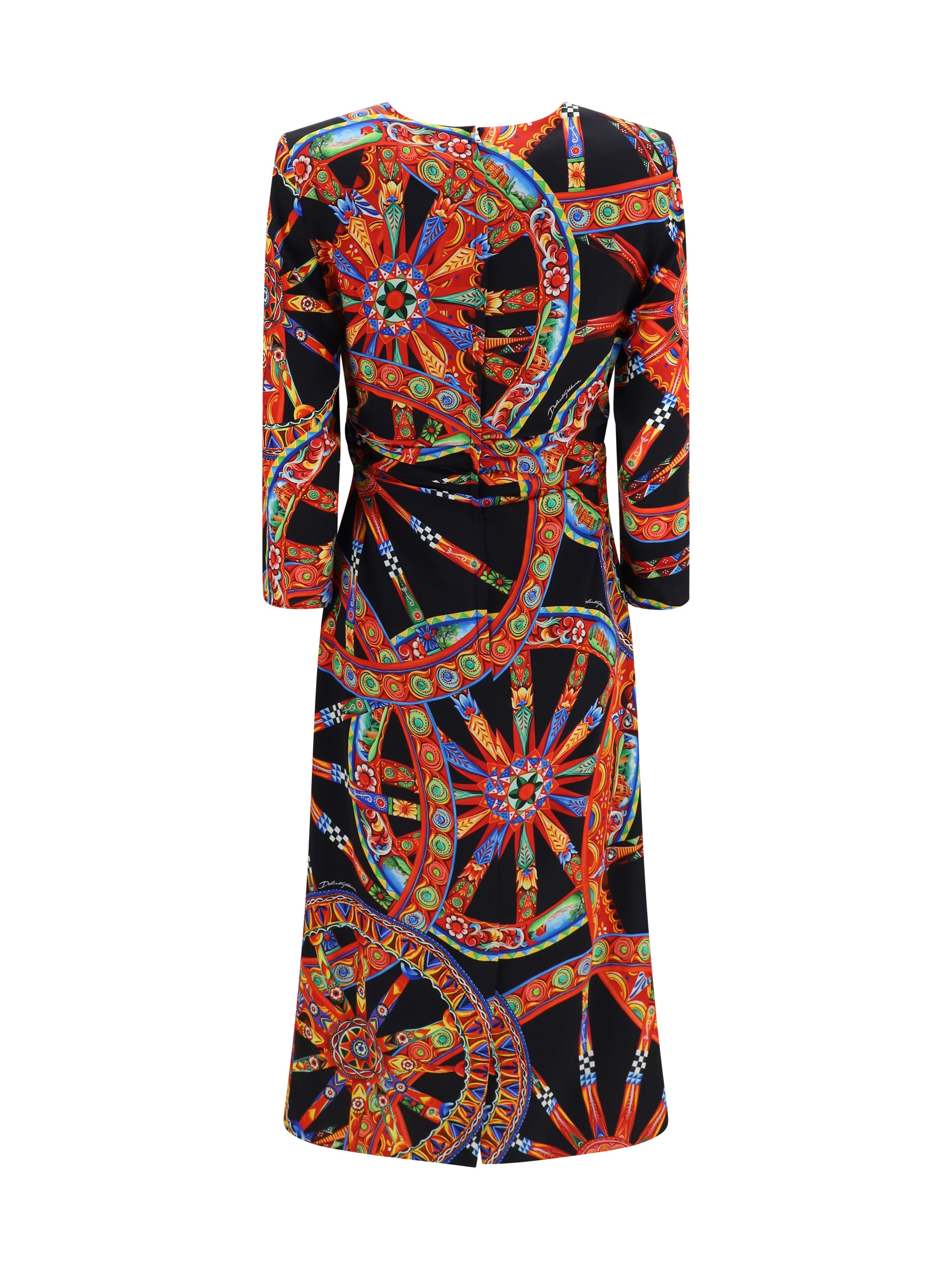 carretto print charmeuse dress