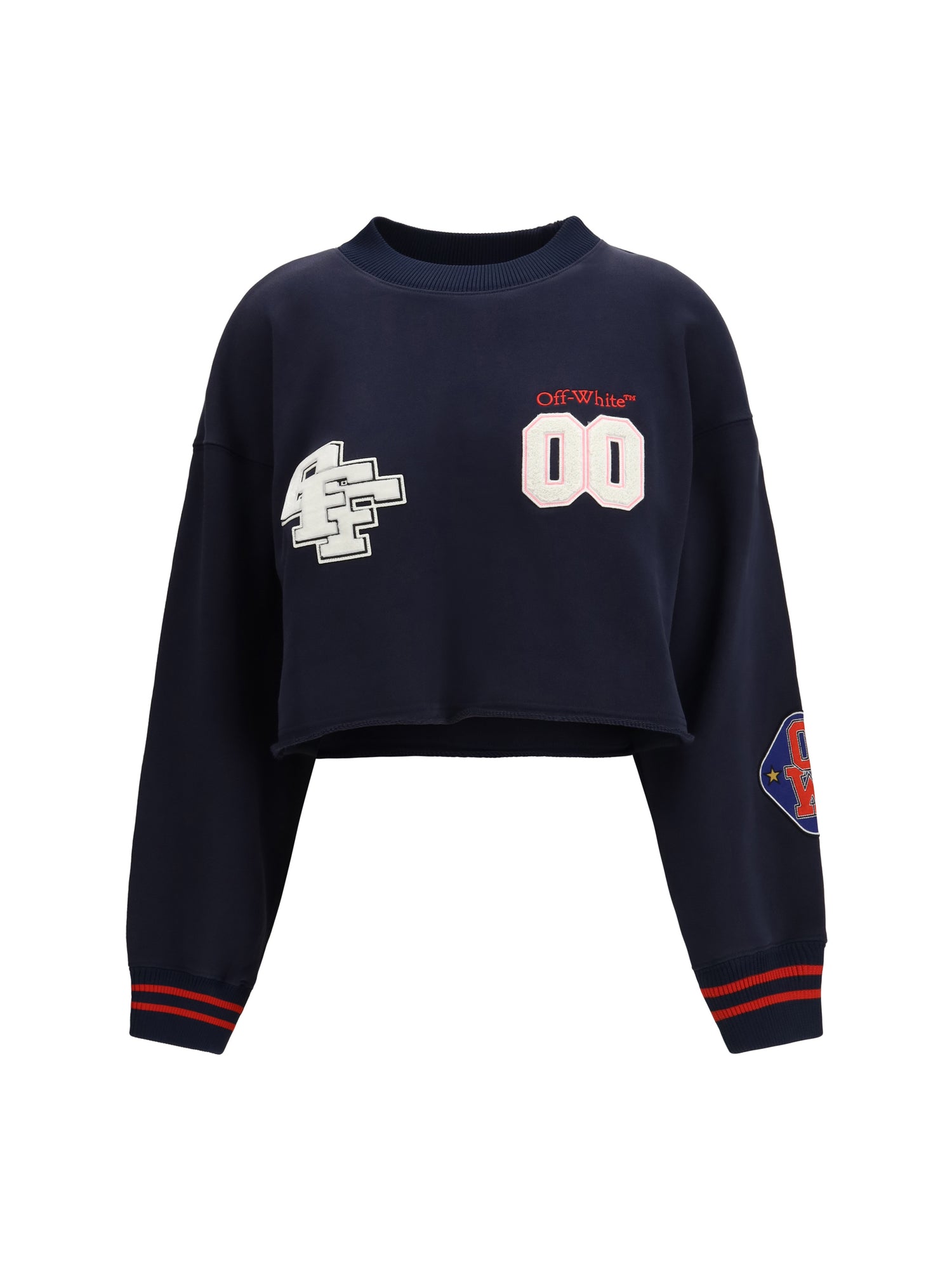 OFF-WHITE M royal patch cropped sweatshirt