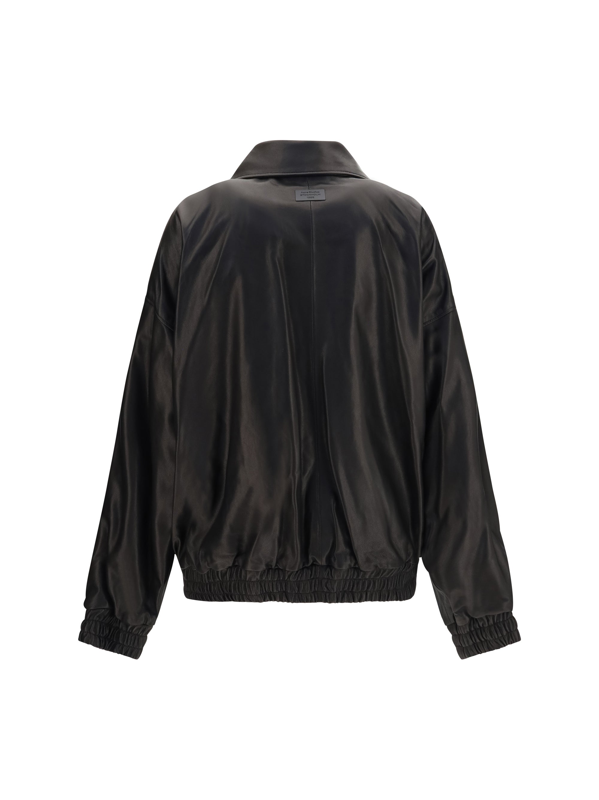 leather jacket with high collar