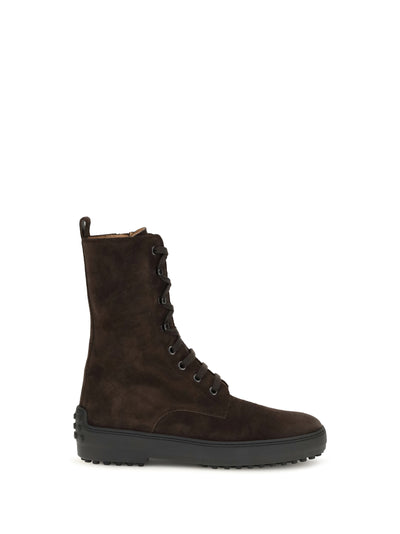 winter gommino suede leather lace-up ankle boots