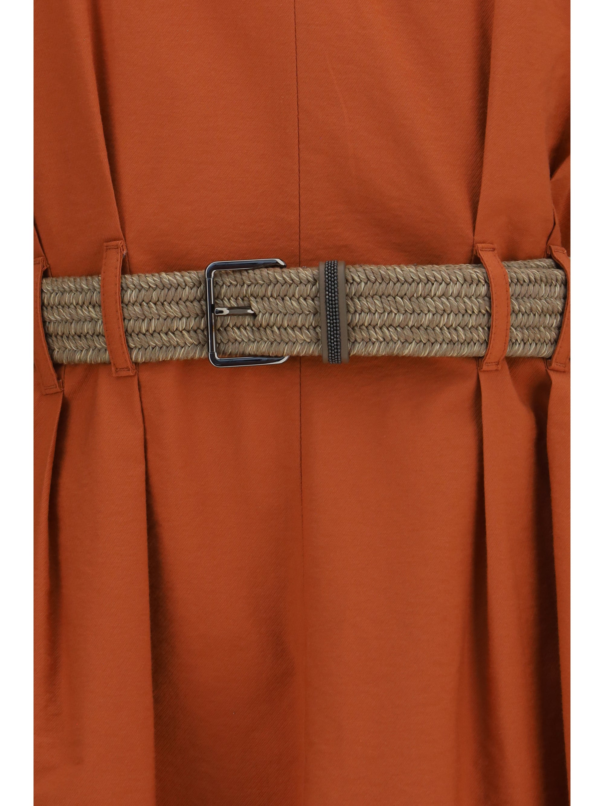 pleated dress with rope belt