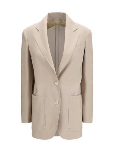 single-breasted wool-blend blazer