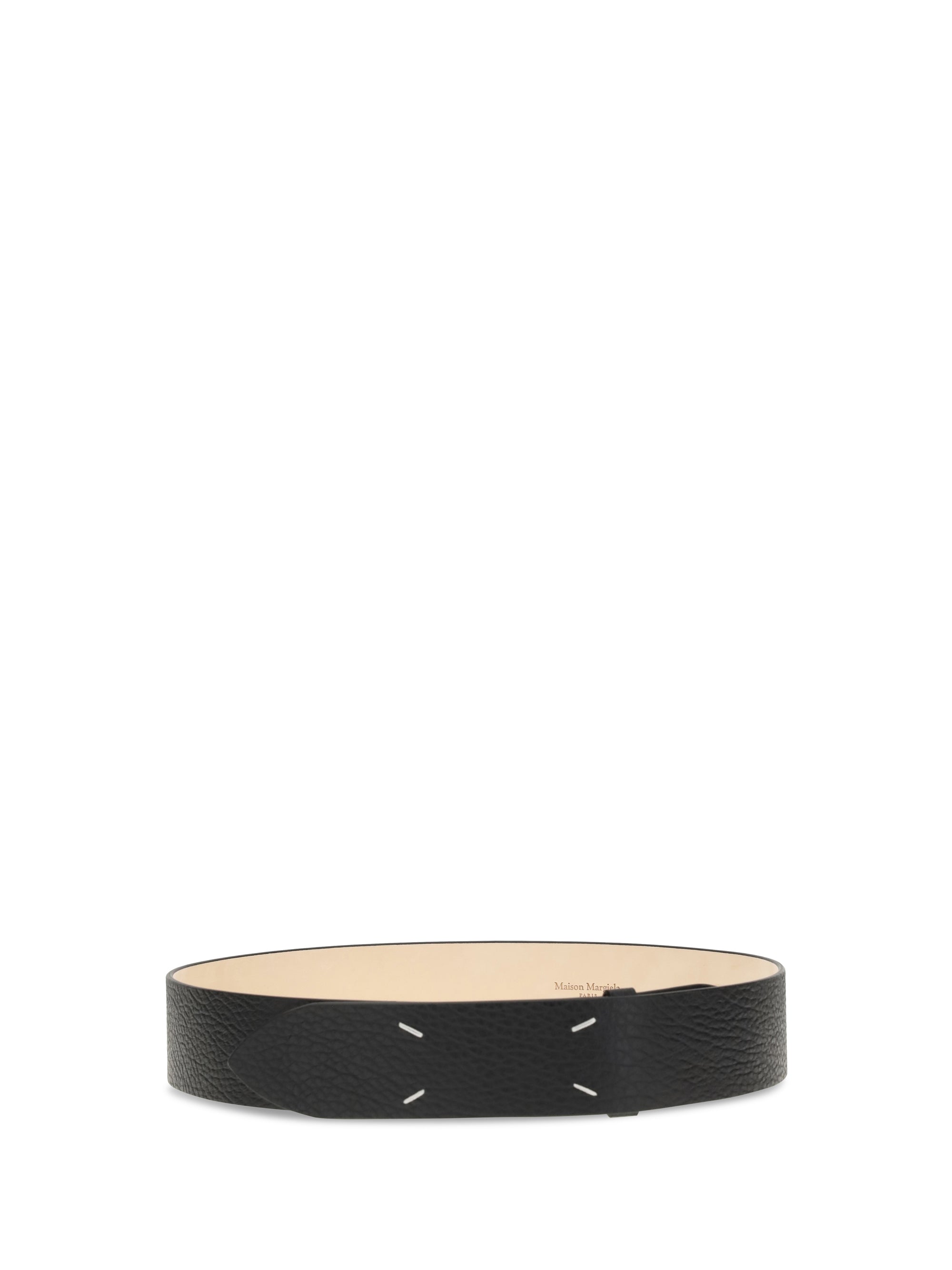 grained four-stitch belt
