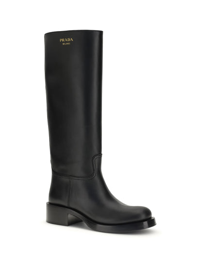 PRADA 37 high leather boots