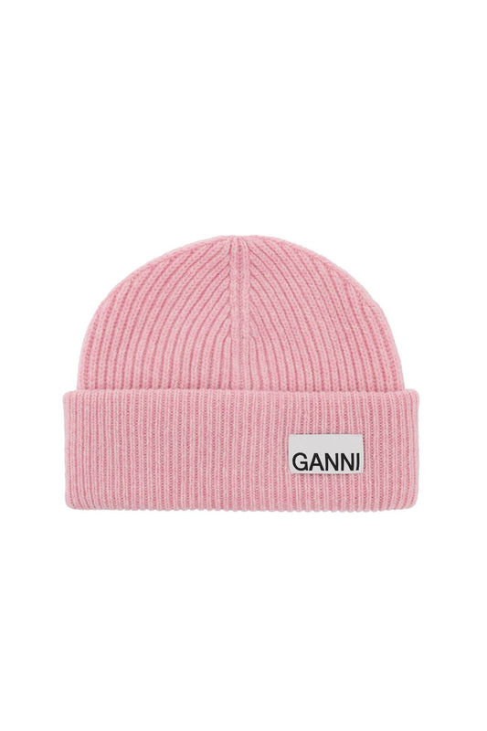 beanie hat with logo label