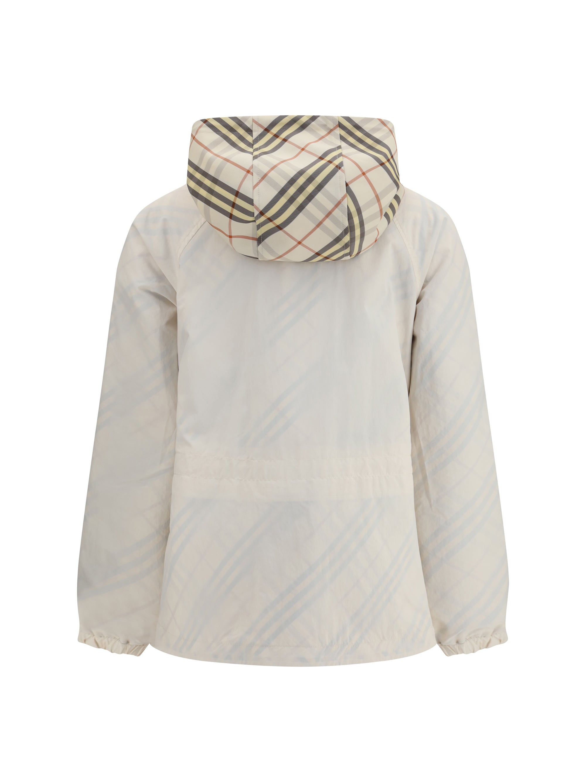 reversible check hooded jacket