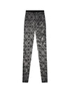 recycled mesh flocked tights