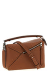 small puzzle edge smooth calf leather handbag