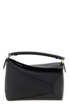 small puzzle edge handbag in grenade calf leather