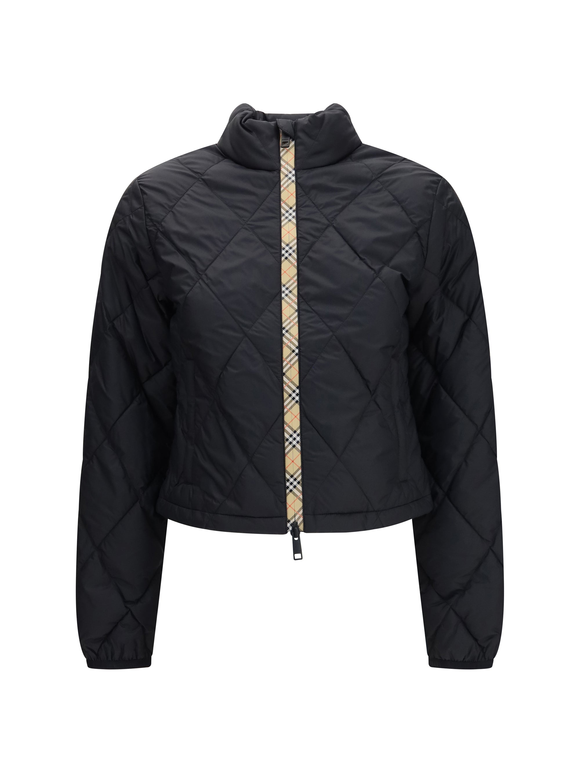 bramford quilted nylon jacket with check tape